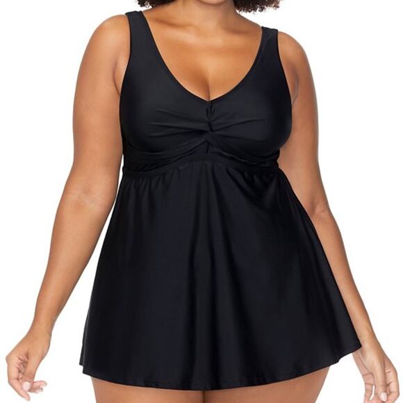 Raisins Curve Lucia Twist Front Swim dress black - 16W - Picture 1 of 13